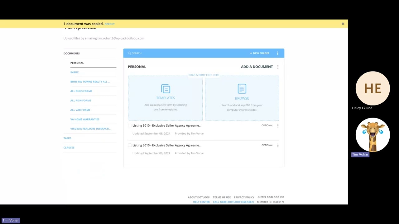 Setting Up Your Own Templates in Dotloop