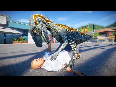 Blue vs Indoraptor Breakout & Fight 🌍 Jurassic World Evolution