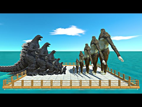 Growing Hensei Godzilla vs Growing Beast Titan - Animal Revolt Battle Simulator