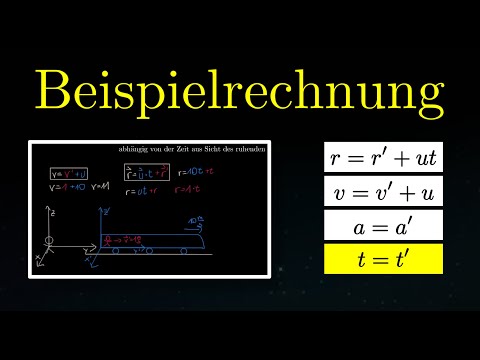 Beispielrechnung - Galilei-Transformationen, bewegte Bezugssysteme (Physik)
