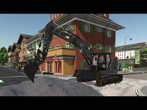 LS25 Construction Site #121 | Road completely filled with the CAT 325 NG | Farming Sim 25
