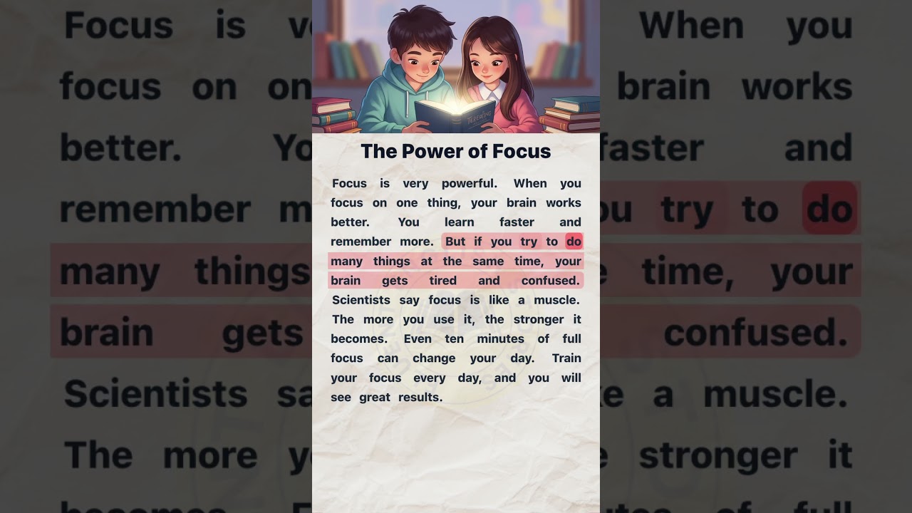 The Power of Focus ✨ | Easy English Story #LearnEnglish #EasyEnglish #EnglishStory