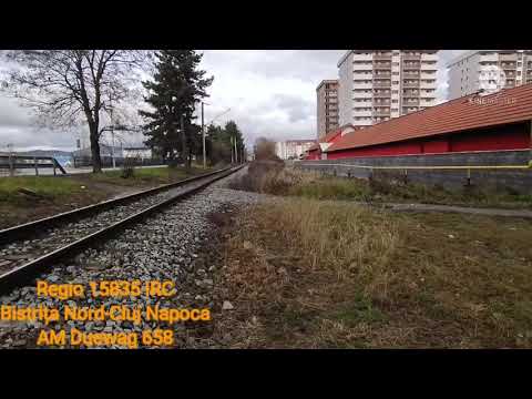 Penultimele trenuri in viteză la pasarela Dedeman din Bistrița înaintea noului mers al trenurilor