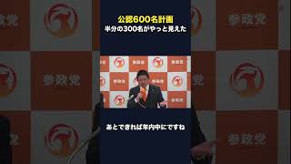 参政党 候補600人計画、折り返し半分の300人擁立 #参政党 #政治 #選挙