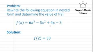 Step by Step Maths: Evaluation of a Polynomial Equation in Nested Form