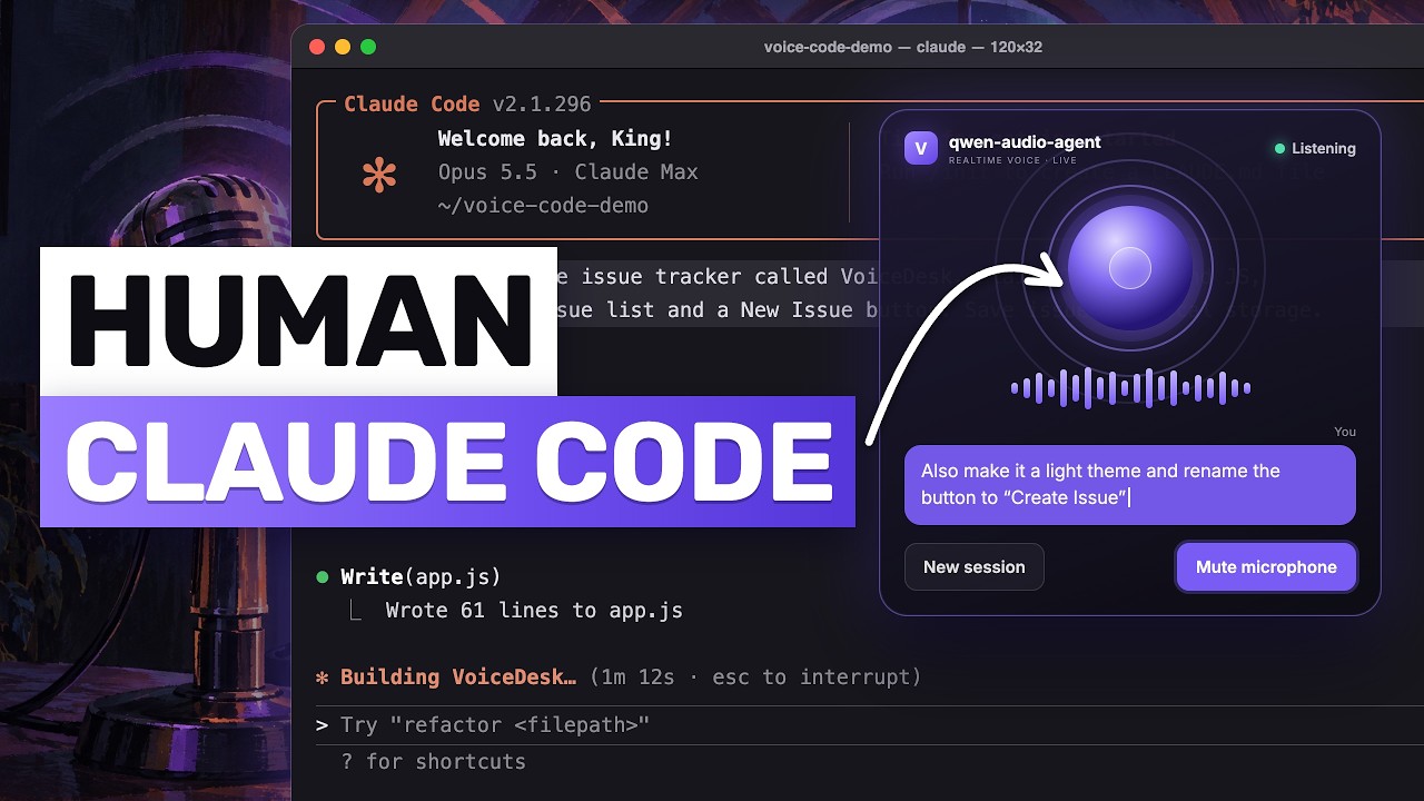 Qwen Audio Agent + Claude Code: This Basically makes Claude Code a HUMAN!
