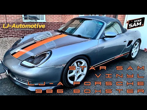 Installing @starsamstickers1055 #vinylwrap the LJ-A #porsche #986 #boxster #carvinyl #carstickers