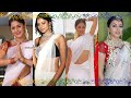 Beautiful South Indian Actress And Girls White Saree Looks ️Beautiful White Saree Show