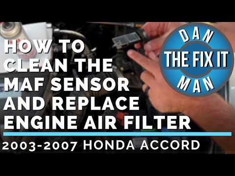 2007 HONDA ACCORD HOW TO CLEAN THE MASS AIR FLOW SENSOR AND CHANGING ENGINE AIR FILTER - EASY DIY
