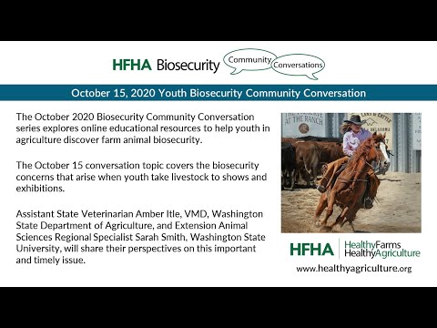 October 15, 2020 Youth Biosecurity Education Community Conversation