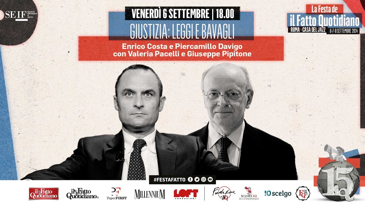 "Giustizia: leggi e bavagli". Enrico Costa e Piercamillo Davigo alla Festa del Fatto