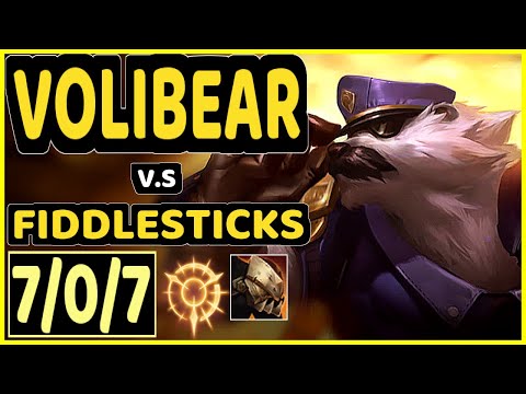 KIREI (VOLIBEAR) vs FIDDLESTICKS - 7/0/7 KDA JUNGLE GAMEPLAY - EUW Ranked MASTER