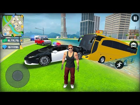 US Police Car and Public Transport Bus Driving in Open World - Android IOS Gameplay