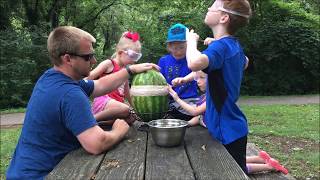 Exploding Watermelon Challenge! Exploding Watermelon With Rubber Bands! Inspired by Guava Juice!