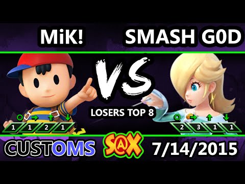 S@X 106 Customs - MiK! (Ness) Vs. Smash God (Rosalina) SSB4 Losers - Smash Wii U - Smash 4