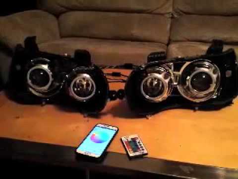 Chevy Sonic quad projector retrofit with RGB demon eyes and RGB halos