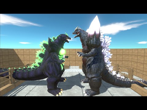 SUPER GODZILLA VS SPACE GODZILLA DEATH RUN - Animal Revolt Battle Simulator