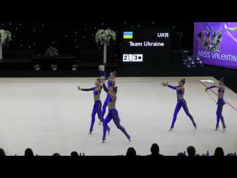 Miss Valentine 2017.FIG RG Senior Group Final.Team Ukraine.2-ropes+3-balls.UKR