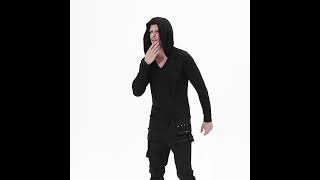 Punkrave T-614 Punk metal shoulder board hooded T-shirt