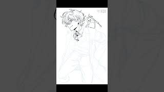 【ワンドロ】にじさんじのレオス・ヴィンセントさんを描いてみた！#shorts  #イラスト #illustration #イラストメイキング