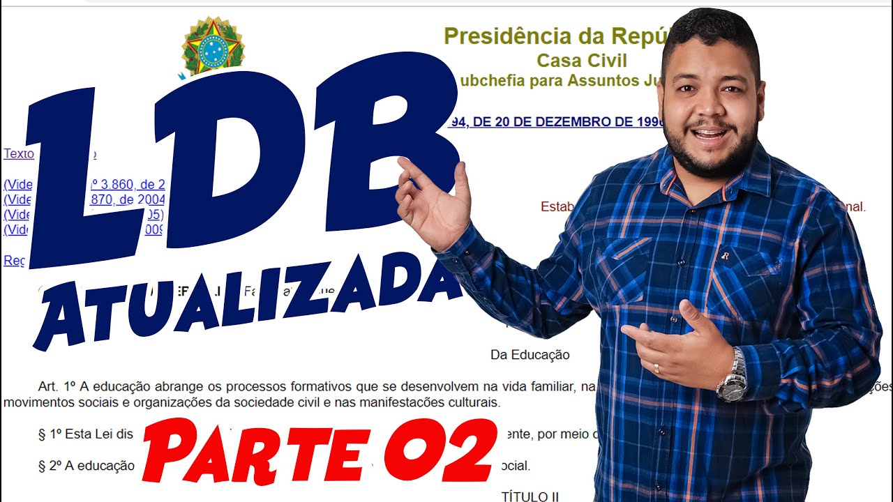 LDB ATUALIZADA (Parte 02) - Lei de Diretrizes e Bases da Educação Nacional Lei nº 9.394/96