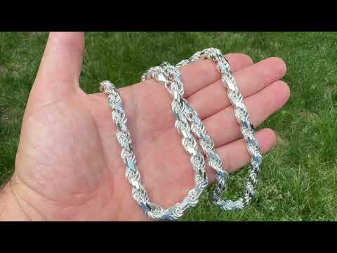 BOSS 8mm Rope Chain Necklace - Italian 925 Sterling Silver - Made By Harlembling