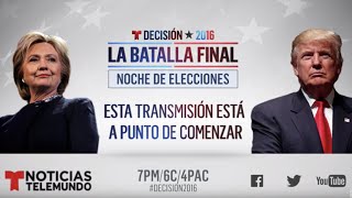 En Vivo: Noche de Elecciones y Resultados 2016, Hillary Clinton vs Donald Trump