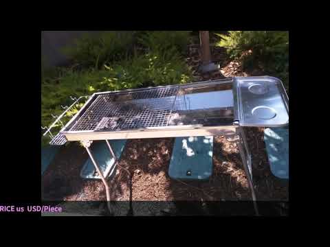 ISUMER Charcoal Grill Kabab Grills Portable BBQ - Stainless Steel Folding Camping