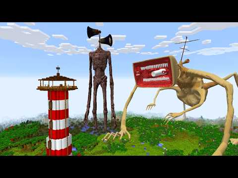 SURVIVING FROM MEGAHORND AND SIREN HEAD in Minecraft - Gameplay