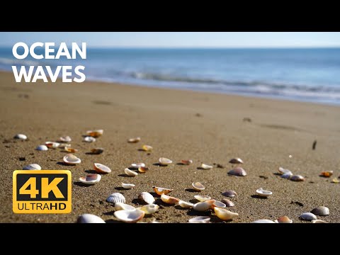 4K HDR Clear Ocean Waves; Crashing Waves Sound Effects; Peaceful Beaches; Relaxing, Sleepy Calmness