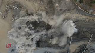 Rock blast 50 feet from the crusher