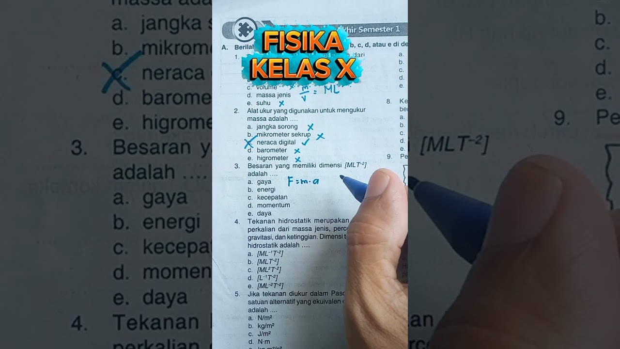 Pembahasan Soal Fisika kelas 10 materi pengukuran - dimensi besaran #belajar #kelasfisika #exam