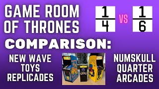 Quick Comparison - Numskull Quarter Arcade Pac-Man / Ms. Pac-Man, New Wave Toys Replicade Centipede