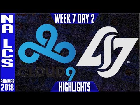 C9 vs CLG Highlights | NA LCS Summer 2018 Week 7 Day 2 | Cloud9 vs CLG