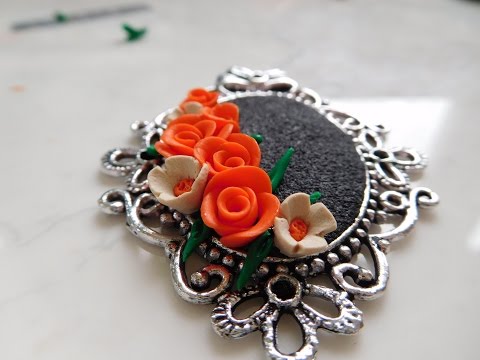 DIY: Antique Polymer Clay Flower Bouquet Pendant Tutorial