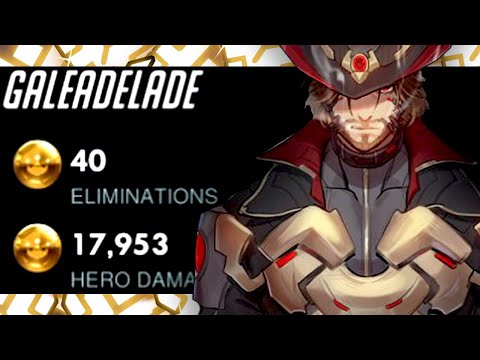 GALE SHOWING HIS MCCREE SKILL! 40 ELIMS! [ OVERWATCH SEASON 25 TOP 500 ]