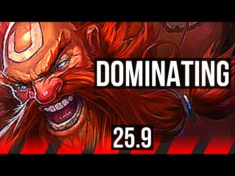 GRAGAS vs NASUS (TOP) | 8/1/7, Dominating | EUW Master | 25.9