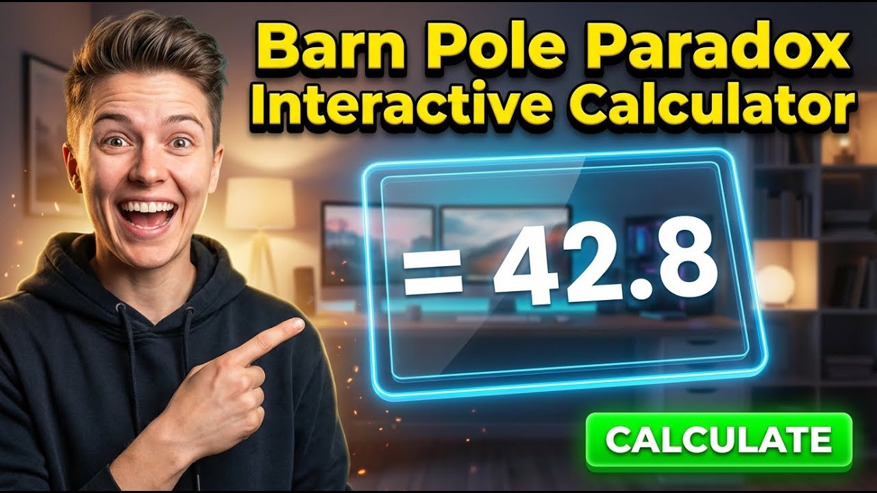 Barn Pole Paradox Interactive Calculator