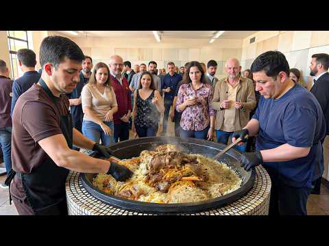 Most Satisfying Giant Rice Cooking | ASMR Uzbek Pilaf for 1,000 People