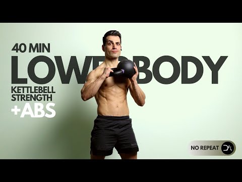 40 min Kettlebell LEG Workout ( No Repeat | Intense | Strength Focused +ABS )