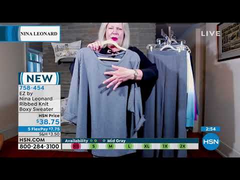 EZ by Nina Leonard Ribbed Knit Boxy Sweater