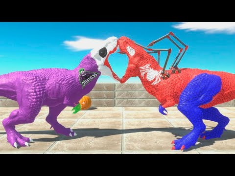 NEW SPIDER-MAN VS JOKER T-REX DEATH CLIMB - Animal Revolt Battle Simulator