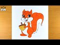 how to draw a squirrel step by step very easy with color pencil cute squirrel drawing