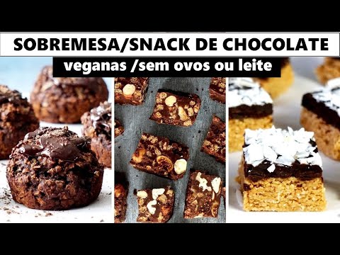 Sobremesas/lanches veganos de chocolate simples de preparar