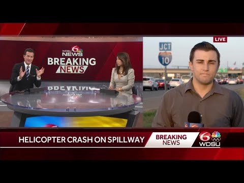 Helicopter crashes on the Bonnet Carre Spillway