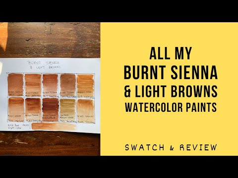 All my Burnt Sienna watercolor paints  comparison | Swatch & Review | PBr 7 vs PR 101