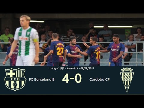Barça B 4-0 Córdoba | Todos los goles | Liga 1,2,3 2017/18