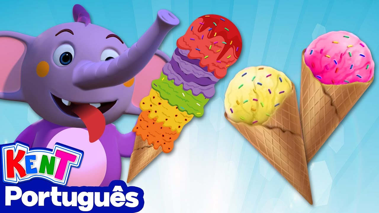 Aprenda Cores com Sorvete de Frutas | Vídeos Para Crianças | Kent o Elefante