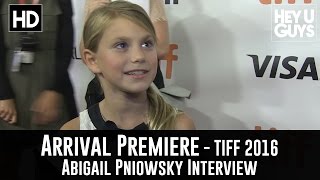 Abigail Pniowsky Arrival Premiere Interview - TIFF 2016 video