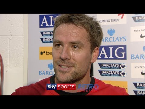 Michael Owen after his dramatic Manchester derby winner - Man United 4-3 Man City